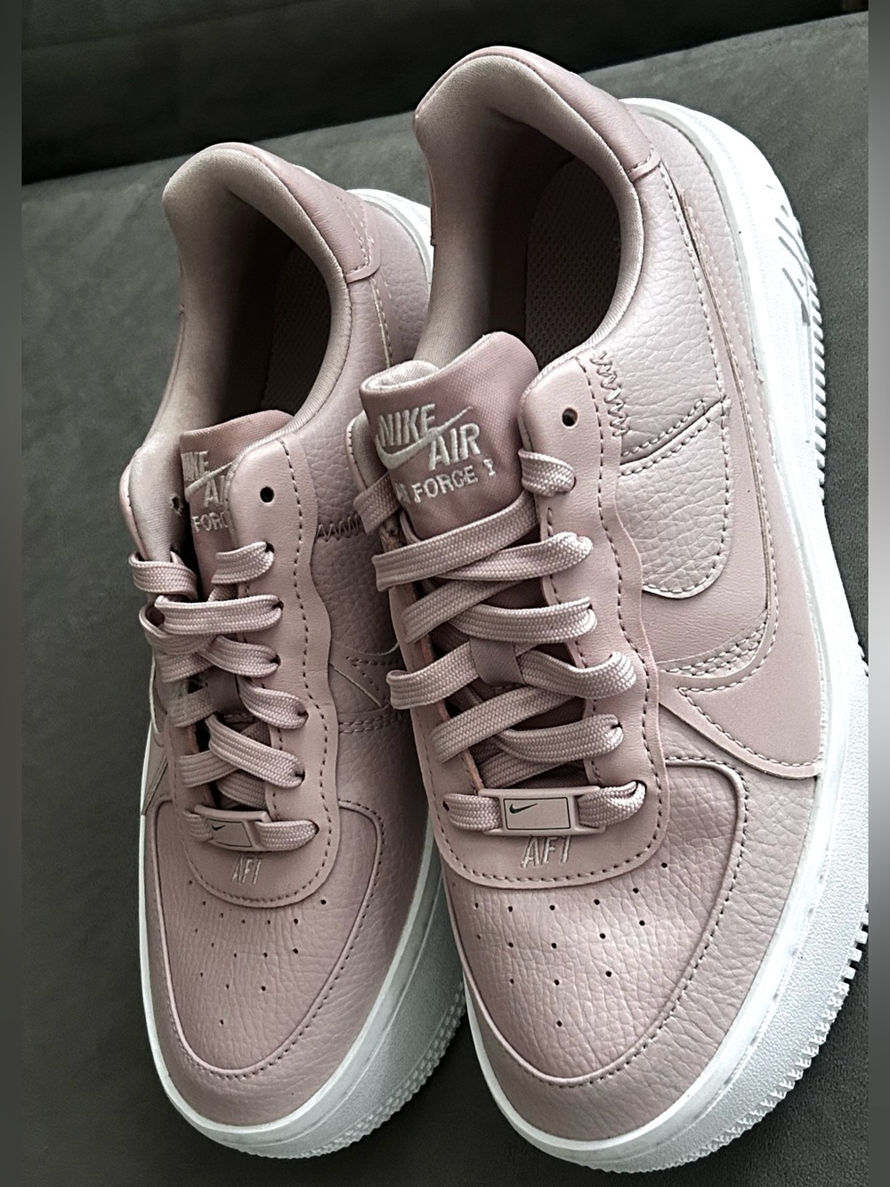 Nike Women’s Air Force 1 Low Sneakers in light pink rose color  and White
